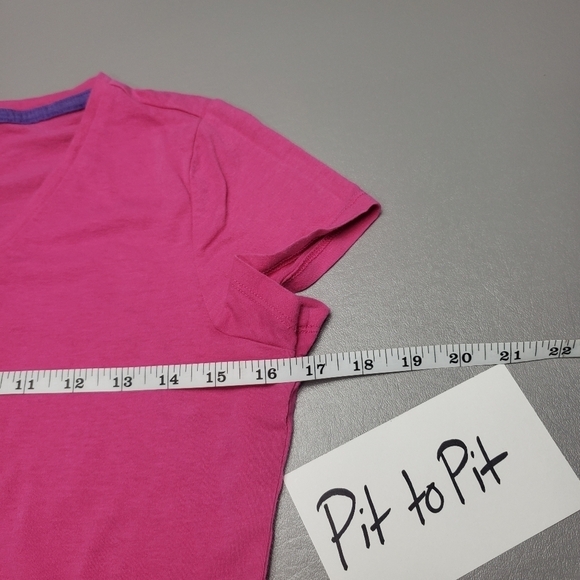 bongo pink short sleeve v-neck t-shirt women's size large - Picture 5 of 7